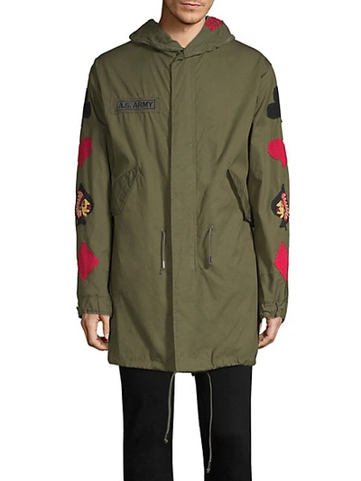 As65 Cards Embroidered Parka In Army Green