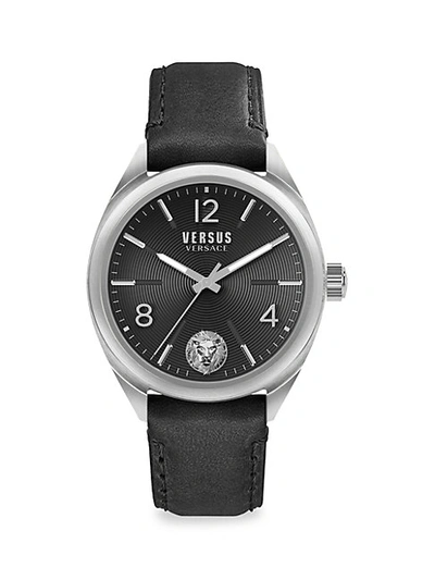 Versus Stainless Steel & Leather-strap Watch