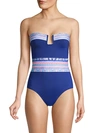 La Blanca Swim Graphic Split Neck 1-piece Swimsuit