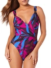 AMORESSA BY MIRACLESUIT LEAF-PRINT ONE-PIECE SWIMSUIT,0400012354601