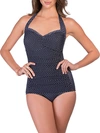 MIRACLESUIT POLKA DOT ONE-PIECE HALTER SWIMSUIT,0400012520334