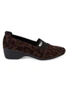 ANNE KLEIN CASUAL WALLAS LEOPARD-PRINT WEDGE LOAFERS,0400010940553