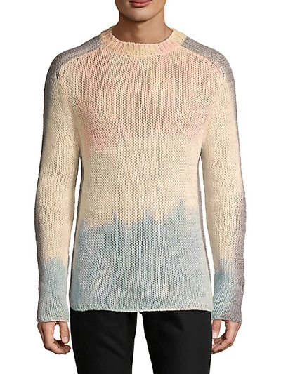 Balmain Tie-dyed Silk & Linen-blend Sweater In Multi