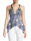 ROBERTO CAVALLI PRINTED SLEEVELESS SILK-BLEND TOP,0400010667276