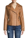 Max Studio Maxstudio Washed Faux Leather Moto Jacket