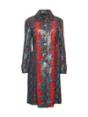 VERSACE EMBOSSED SNAKESKIN LEATHER TRENCH COAT,0400012522036