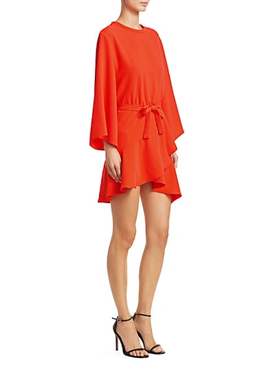 Iro Wrap Flounce Hem Mini Dress In Orange