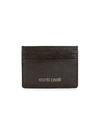 ROBERTO CAVALLI TEXTURED LEATHER CARD CASE,0400011572335