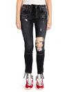 BEN TAVERNITI UNRAVEL PROJECT LACE-UP DISTRESSED SKINNY JEANS,0400011758697