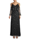 ADRIANNA PAPELL BEADED COLD SHOULDER GOWN,0400099277600