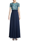 JS COLLECTIONS EMBROIDERED ILLUSION FLARE GOWN,0400011030236