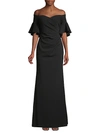 CALVIN KLEIN OFF-THE-SHOULDER BELL-SLEEVE GOWN,0400011430590