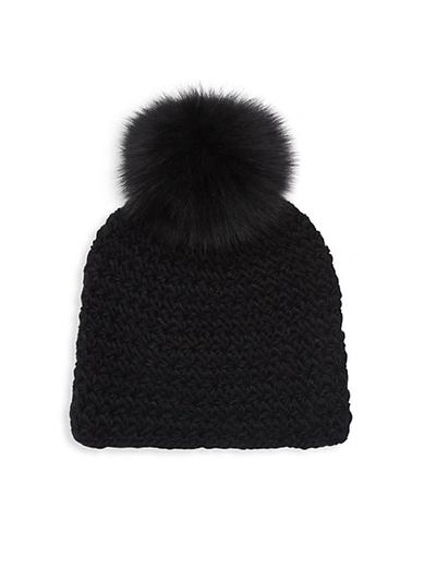 Surell Fox Fur Pom-pom Hat