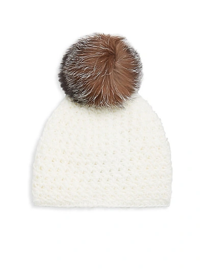 Surell Fox Fur Pom-pom Hat