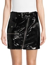 BAGATELLE FAUX LEATHER BELTED SKIRT,0400011494939