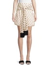 MOTHER OF PEARL POLKA-DOT SCARF WRAP SKIRT,0400012246137