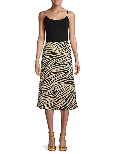 Sanctuary Animal-print Midi Slip Skirt In Zebra