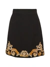 VERSACE EMBELLISHED CADY SILK A-LINE SKIRT,0400012522967