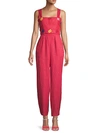 CAROLINA K BOW LINEN JUMPSUIT,0400011939548