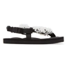 CECILIE BAHNSEN BLACK & WHITE SUICOKE EDITION FLORAL SANDAL