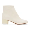 MM6 MAISON MARGIELA MM6 MAISON MARGIELA OFF-WHITE LOW HEEL ANKLE BOOTS