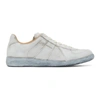 Maison Margiela Replica Distressed Leather Sneakers In White