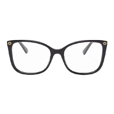 Gucci Black Cat Eye Glasses In 001 Black