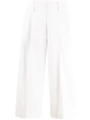 Brunello Cucinelli Straight-leg Darted Culottes In White