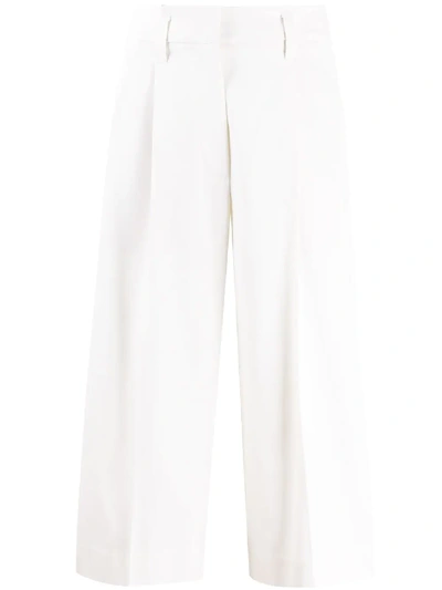 Brunello Cucinelli Straight-leg Darted Culottes In White