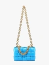 Bottega Veneta The Chain Padded Cassette Leather Shoulder Bag In Blue
