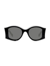 Loewe Paula Ibiza 52mm Large Round Sunglasses In Black