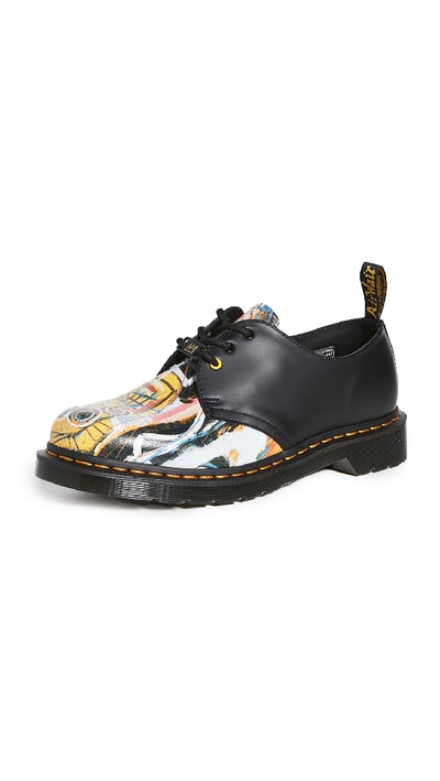 Dr. Martens' X Basquiat 1461 3 Eye Derby Shoes In Black Multi
