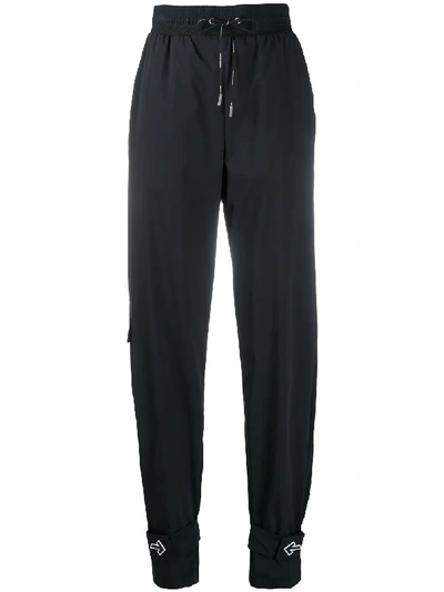 Off-white Appliquéd Shell Track Trousers In Black