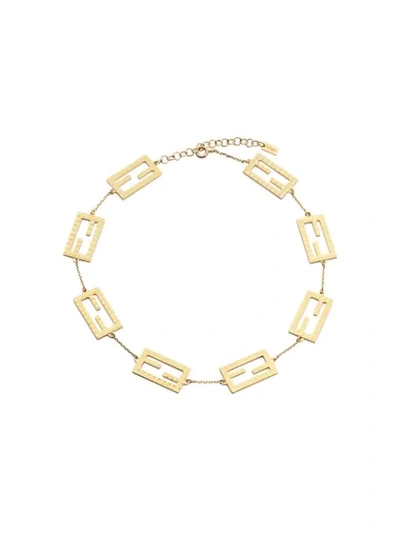 Fendi Ff Chain Link Necklace In Gold