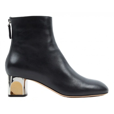 Pre-owned Alexander Mcqueen Black Leather Ankle Boots