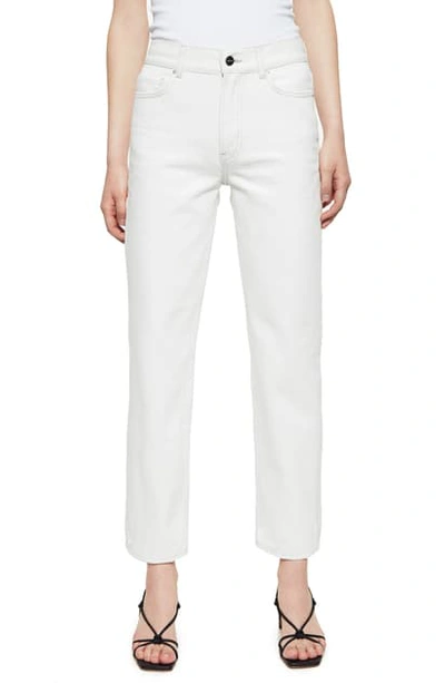 Anine Bing Sonya Straight High Rise Jeans In White