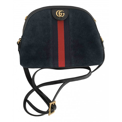Pre-Owned Gucci Ophidia Blue Suede Handbag | ModeSens