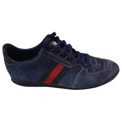 Pre-owned Gucci Low Trainers In Navy