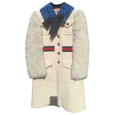 Pre-owned Gucci Beige Shearling Coat