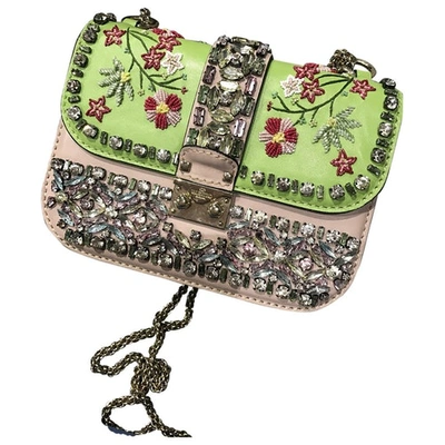 Pre-owned Valentino Garavani Glam Lock Glitter Handbag In Multicolour