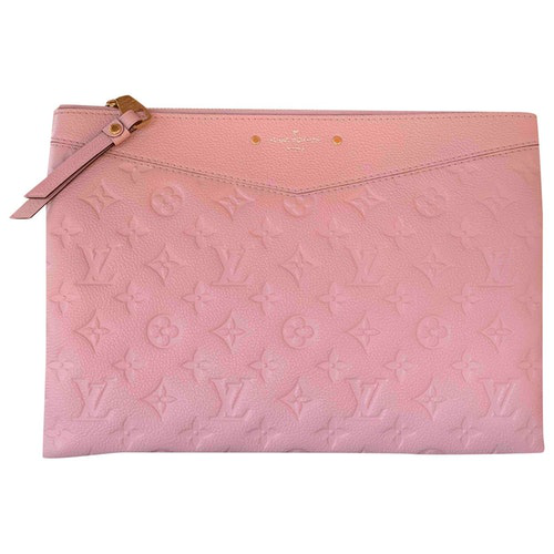 Pre-Owned Louis Vuitton Pallas Pink Leather Clutch Bag | ModeSens