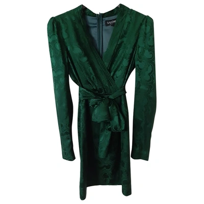 Pre-owned Saloni Green Silk Dress