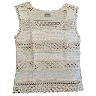 Pre-owned Philosophy Di Alberta Ferretti Glitter Vest In White