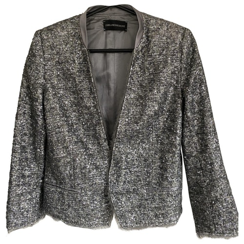 Pre-Owned Zadig & Voltaire Silver Glitter Jacket | ModeSens