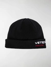 VETEMENTS LOGO-EMBROIDERED BEANIE,15472534