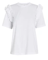 VICTORIA VICTORIA BECKHAM Ruffled Cotton T-Shirt,060057055811
