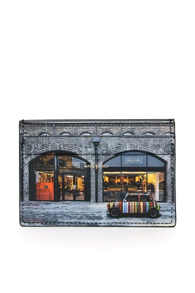 Paul Smith Mini Kings Cross Print Card Holder In Black,grey,red