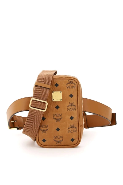 Mcm Klassik Visetos Mini Belt Bag In Cognac