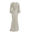 TALBOT RUNHOF COLEY RUCHED CAPE GOWN,15604269