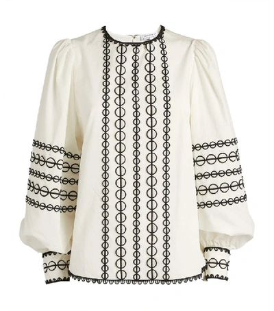 Andrew Gn Embroidered Peasant Blouse